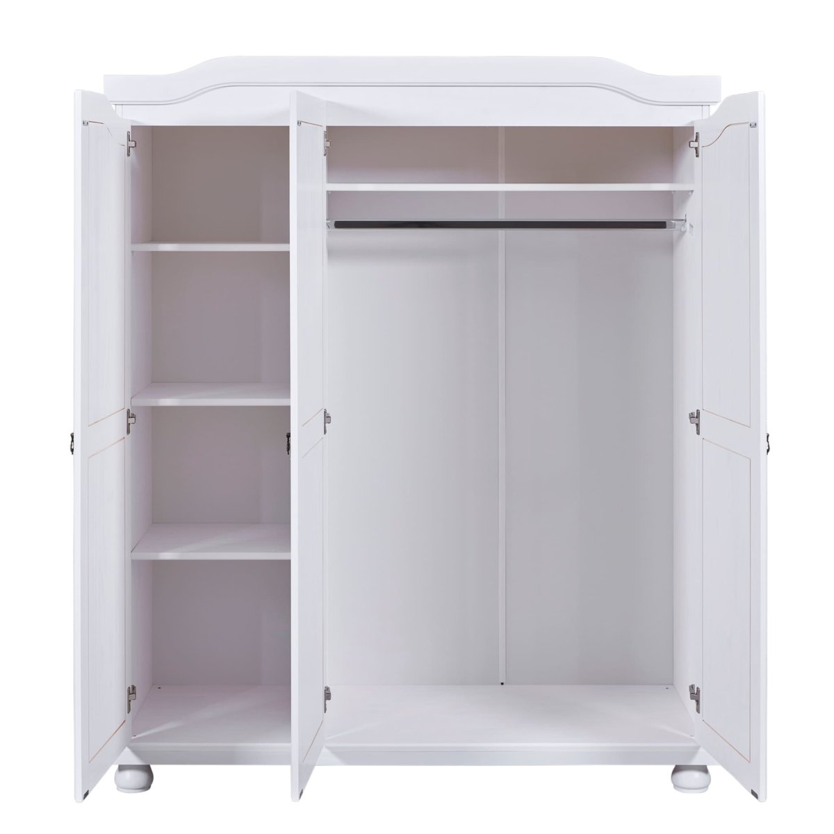 Armoire en bois massif 3 portes blanc, TERRE DE NUIT