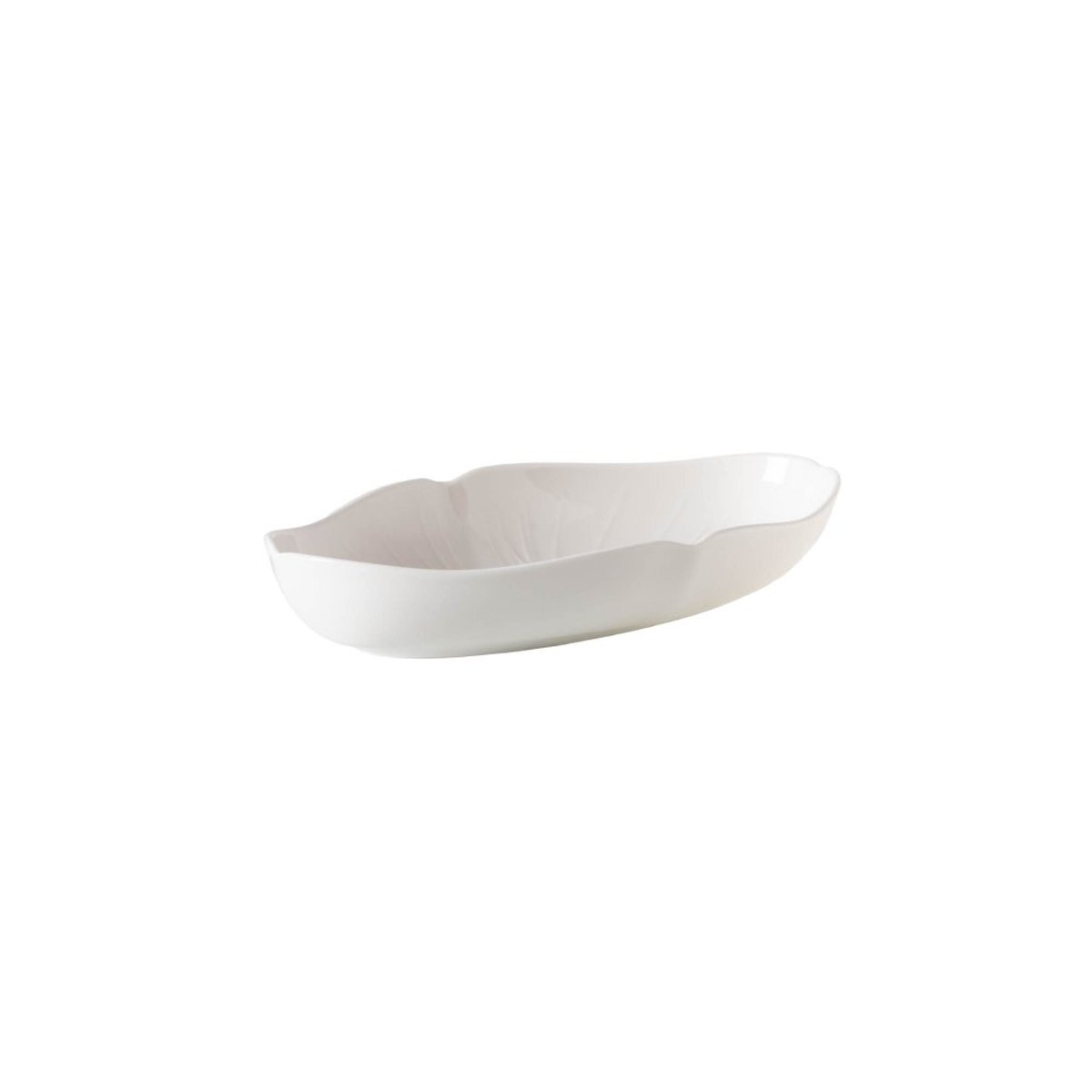 Plat ovale Dahlia 28x15 cm blanc, TABLE PASSION
