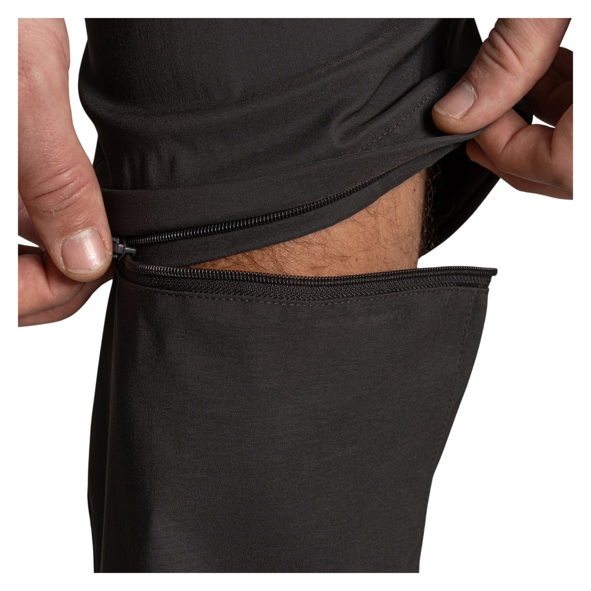 Pantalon uni à taille mi-haute semi-élastiquée 2-en-1 KIWI PRO gris foncé, CRAGHOPPERS