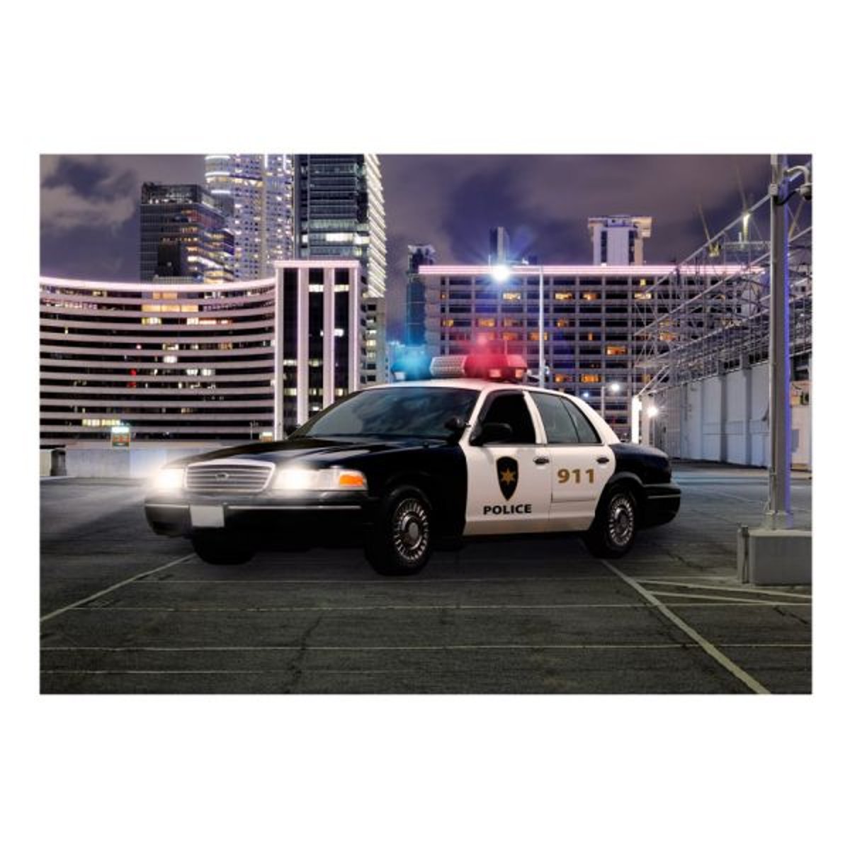 Papier peint intissé panoramique Hobby Police car noir, EDEN