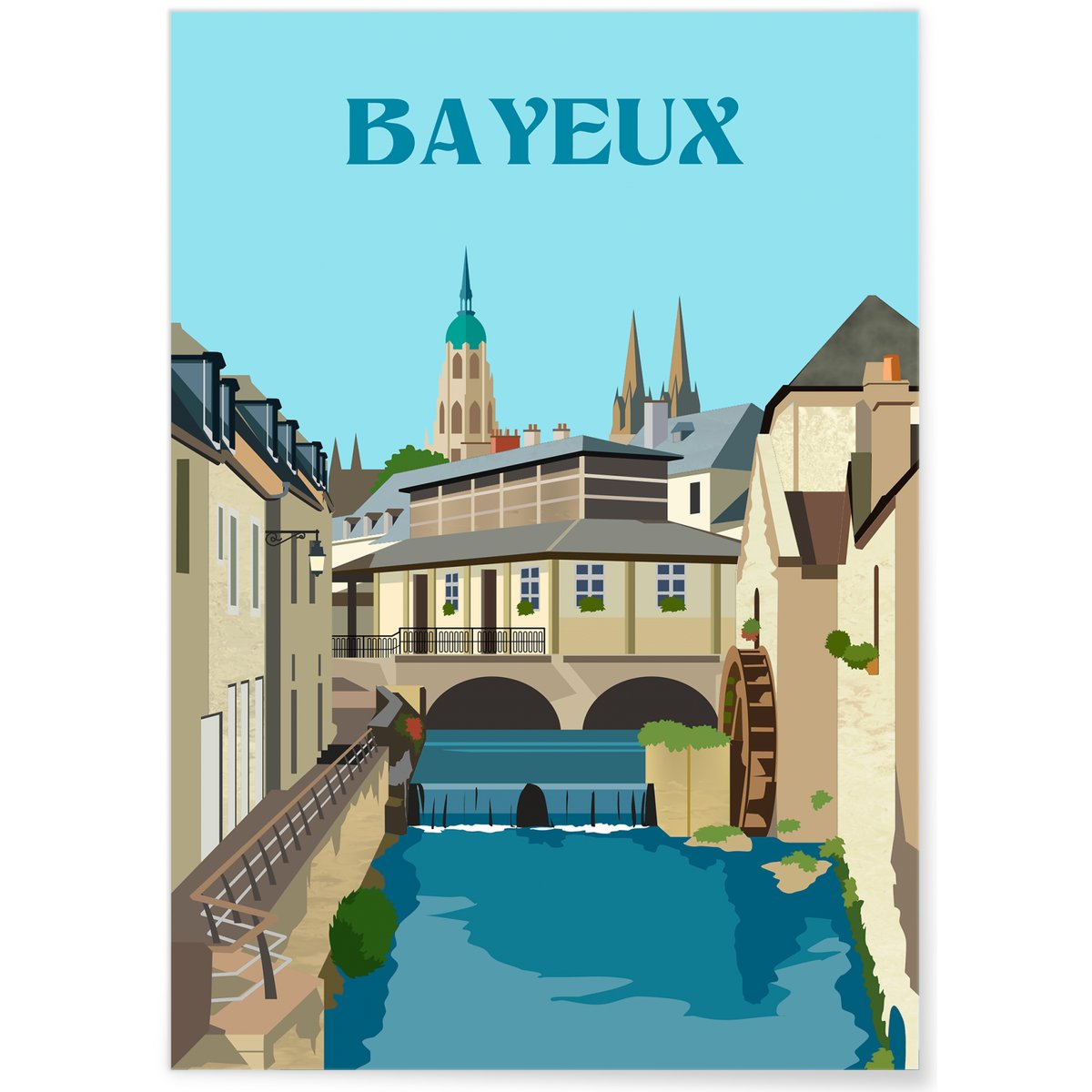Affiche ville Bayeux blanc, L'AFFICHERIE