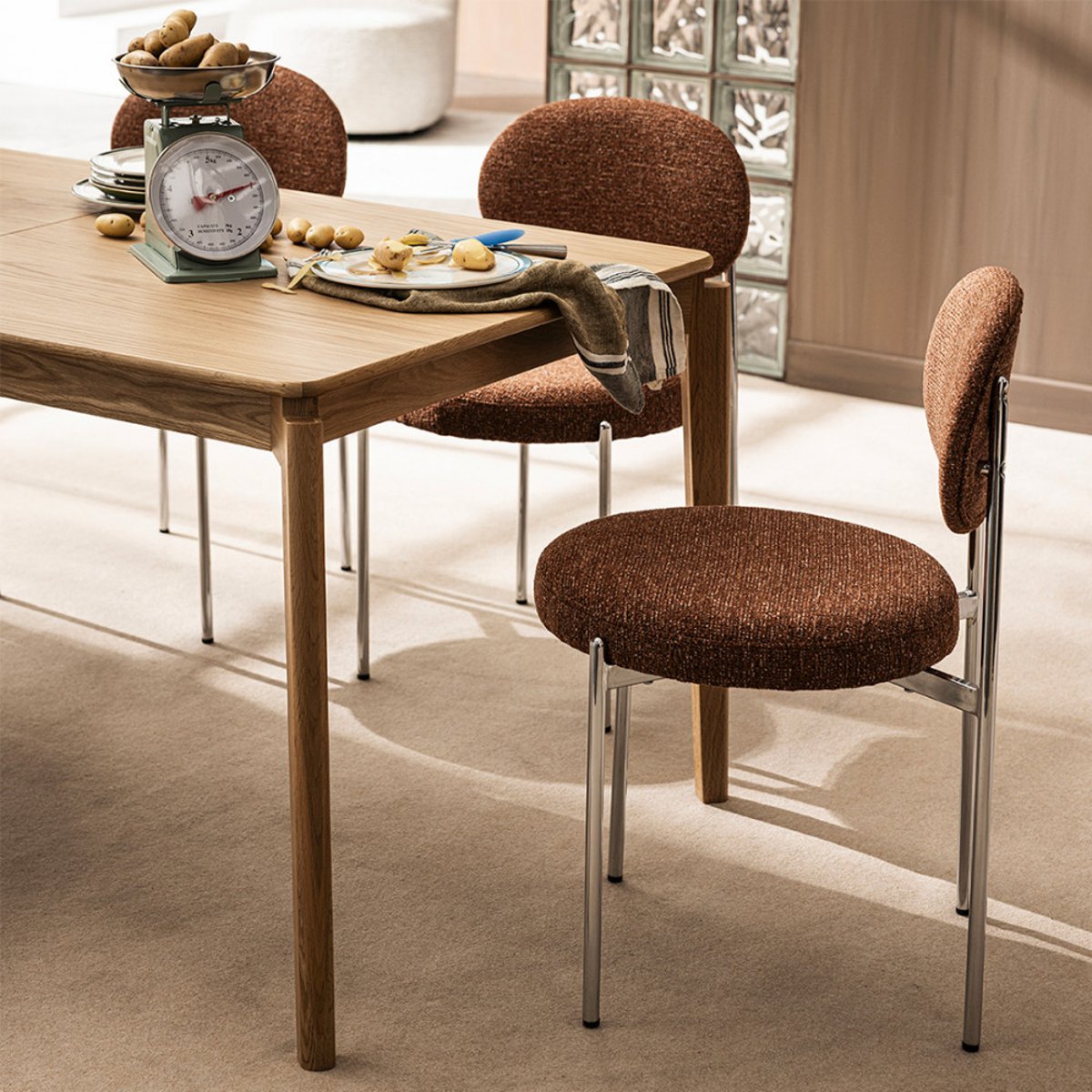 Table à manger extensible 6 à 10 personnes en bois 160-205x90cm- MONA bois clair, DRAWER
