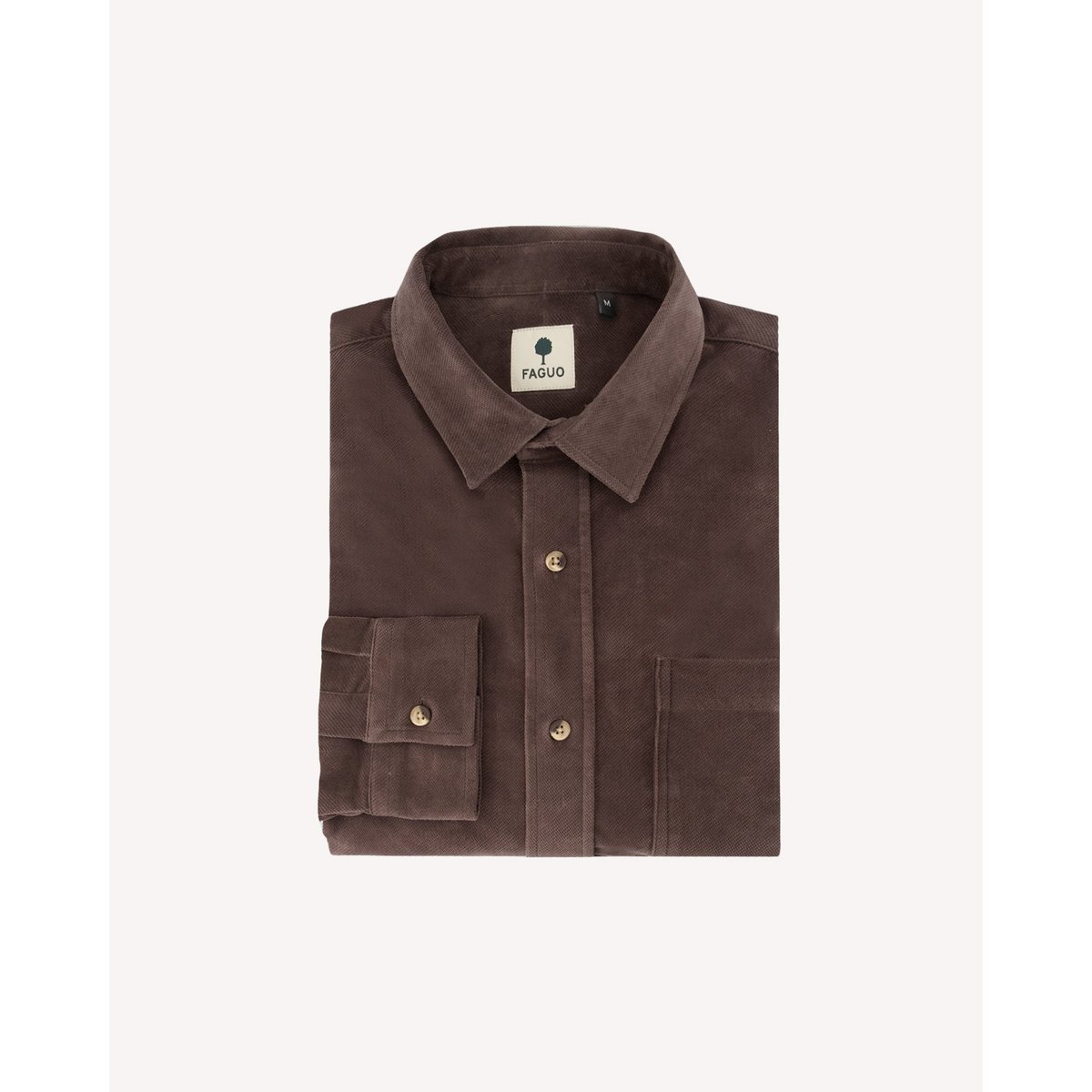 Chemise en velours chocolat, FAGUO