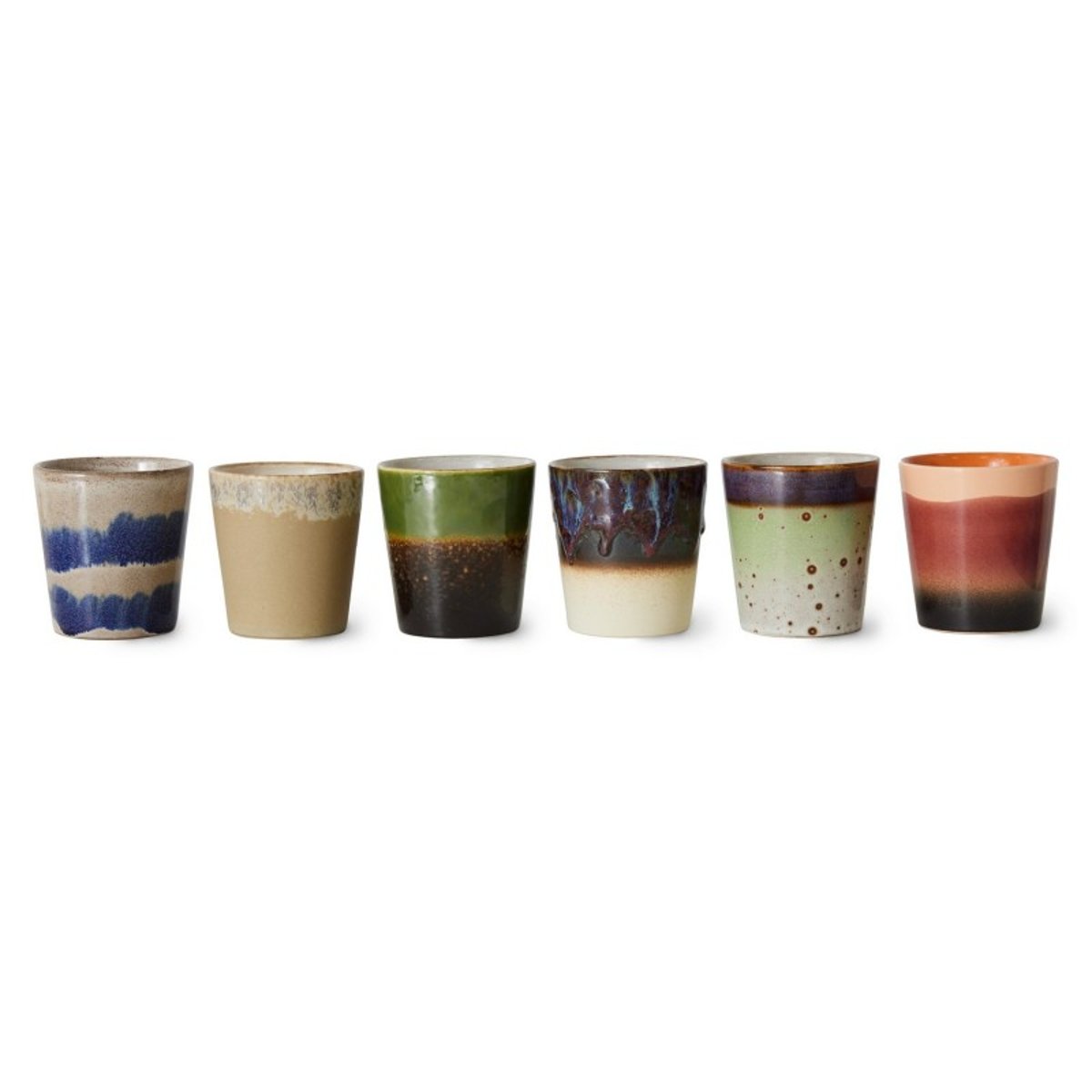 Tasses à café grès Grounding set de 6 multicolore, HKLIVING