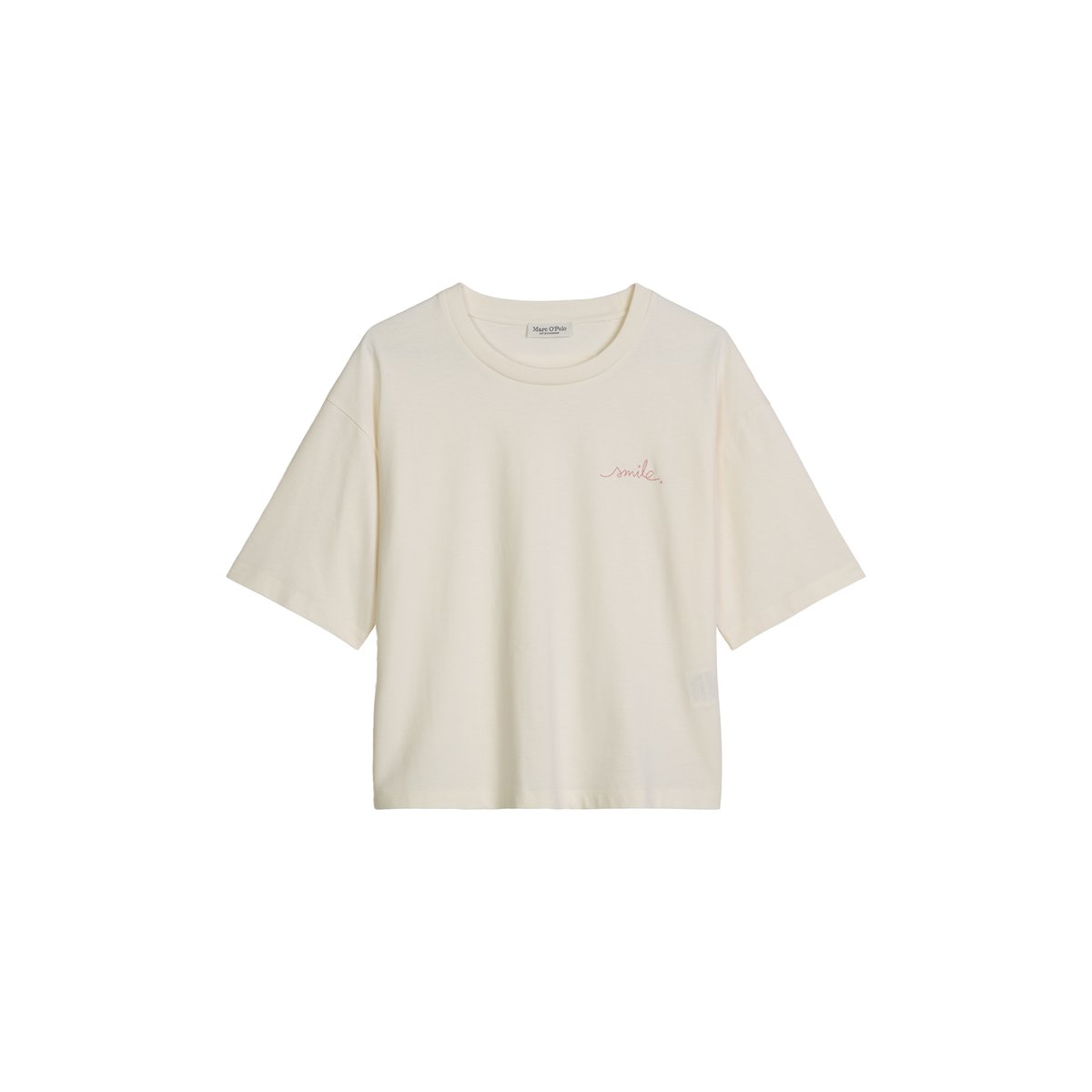 Sweat-shirt oversized boxy en single jersey doux blanc naturel, MARC O'POLO