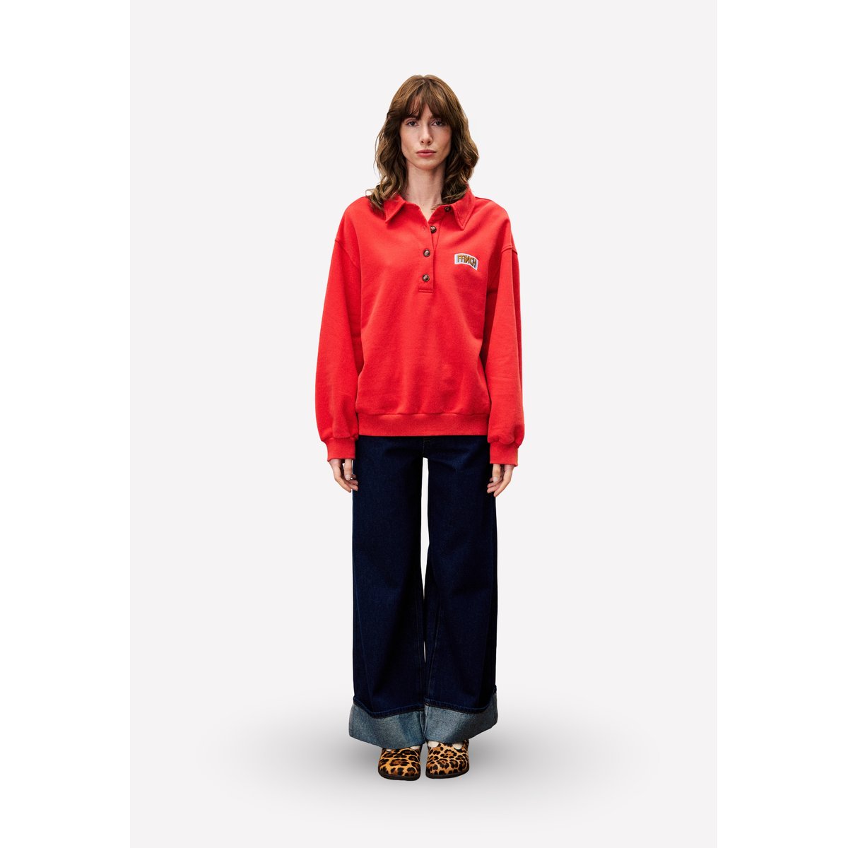 Sweatshirt  en coton TULIPE rouge, FRNCH