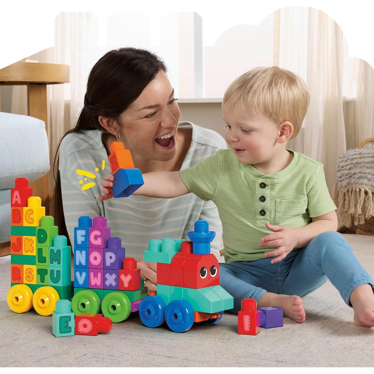 Mega Bloks - Le Train multicolore, MATTEL