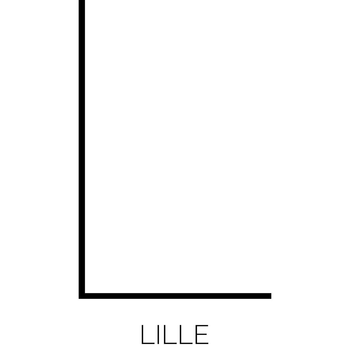 Poster l lille affiche + cadre en bois - noir, HEXOA