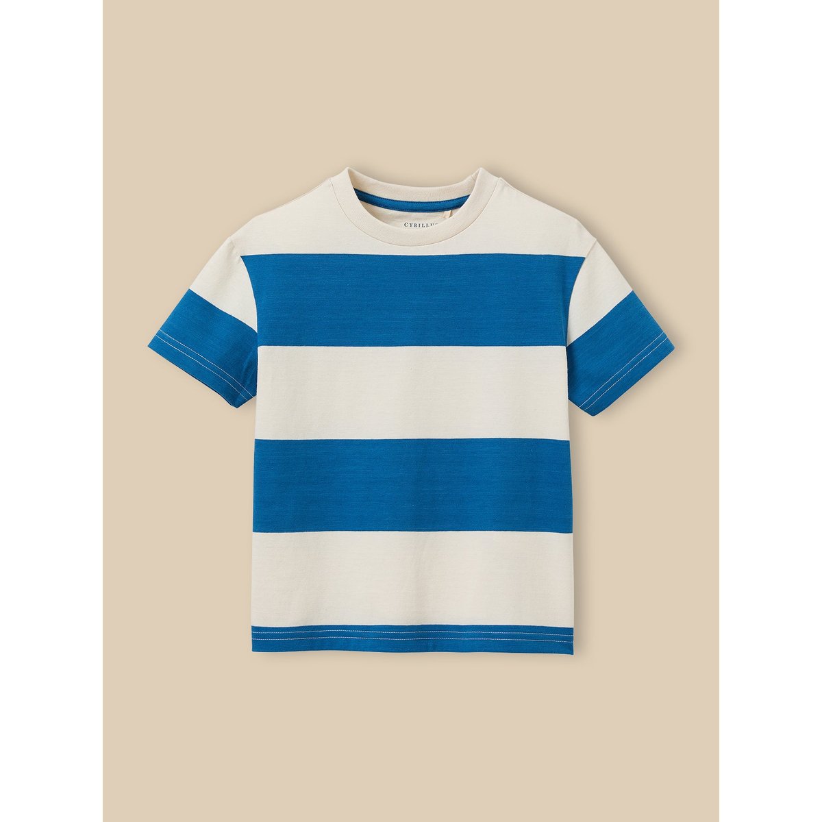 T-shirt rayée  - coton biologique rayure bleue, CYRILLUS