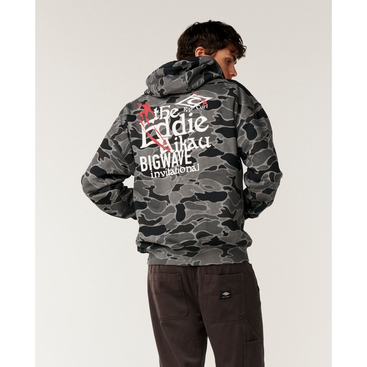 Sweat à capuche zippé EDDIE WOULD GO Petro noir/gris, RIP CURL