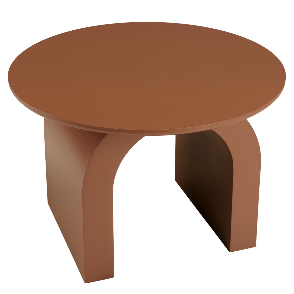 Table basse ronde en bois laqué terracotta D60cm CASTILLE terracotta, PIER IMPORT