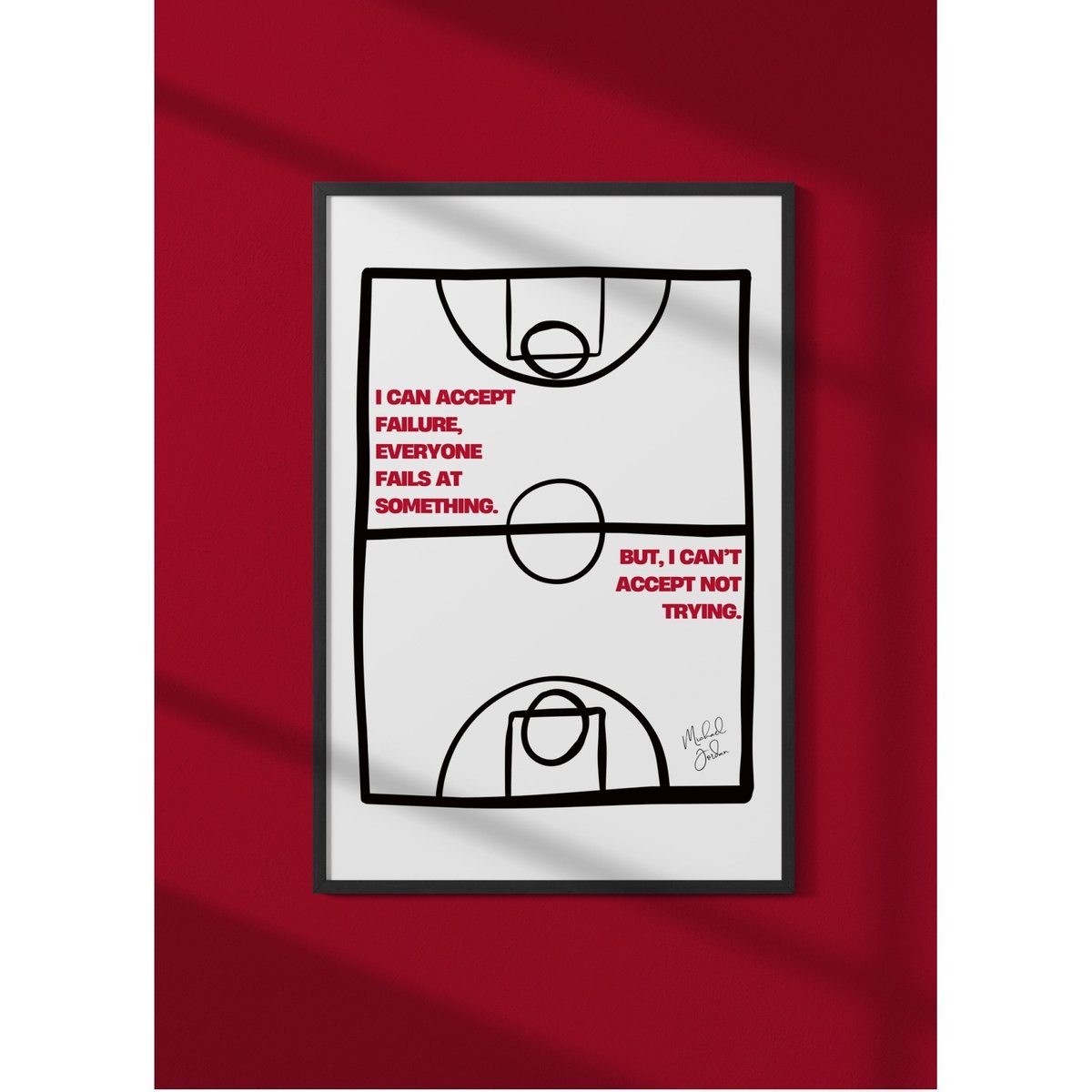 Affiche Michael Jordan - Citation inspirante blanc, L'AFFICHERIE