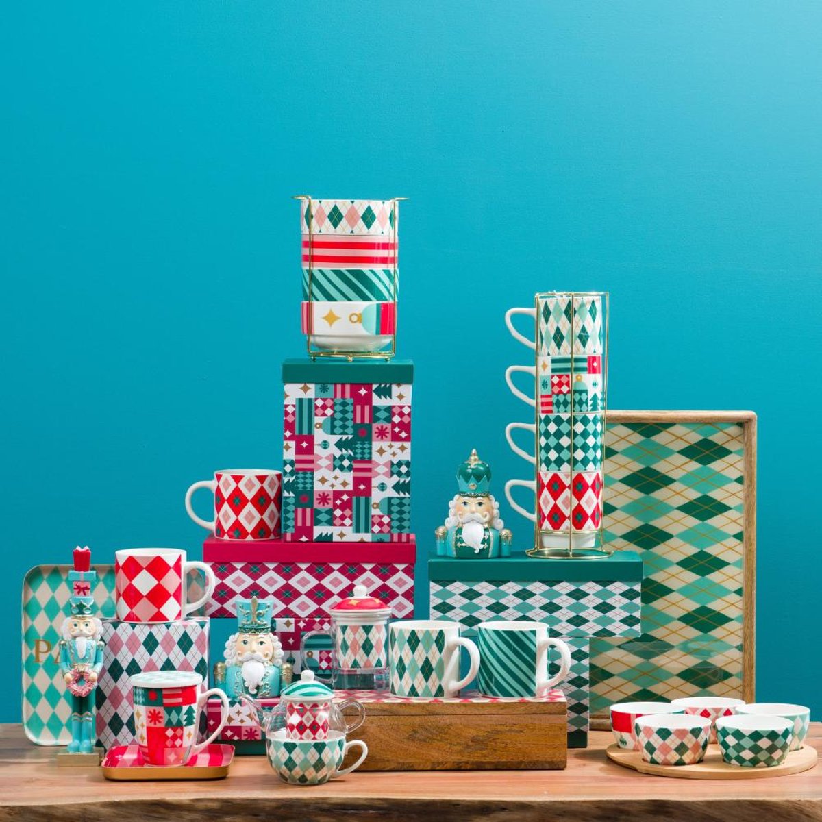 Coffret apéritif 5 bols Santa multicolore, AMADEUS