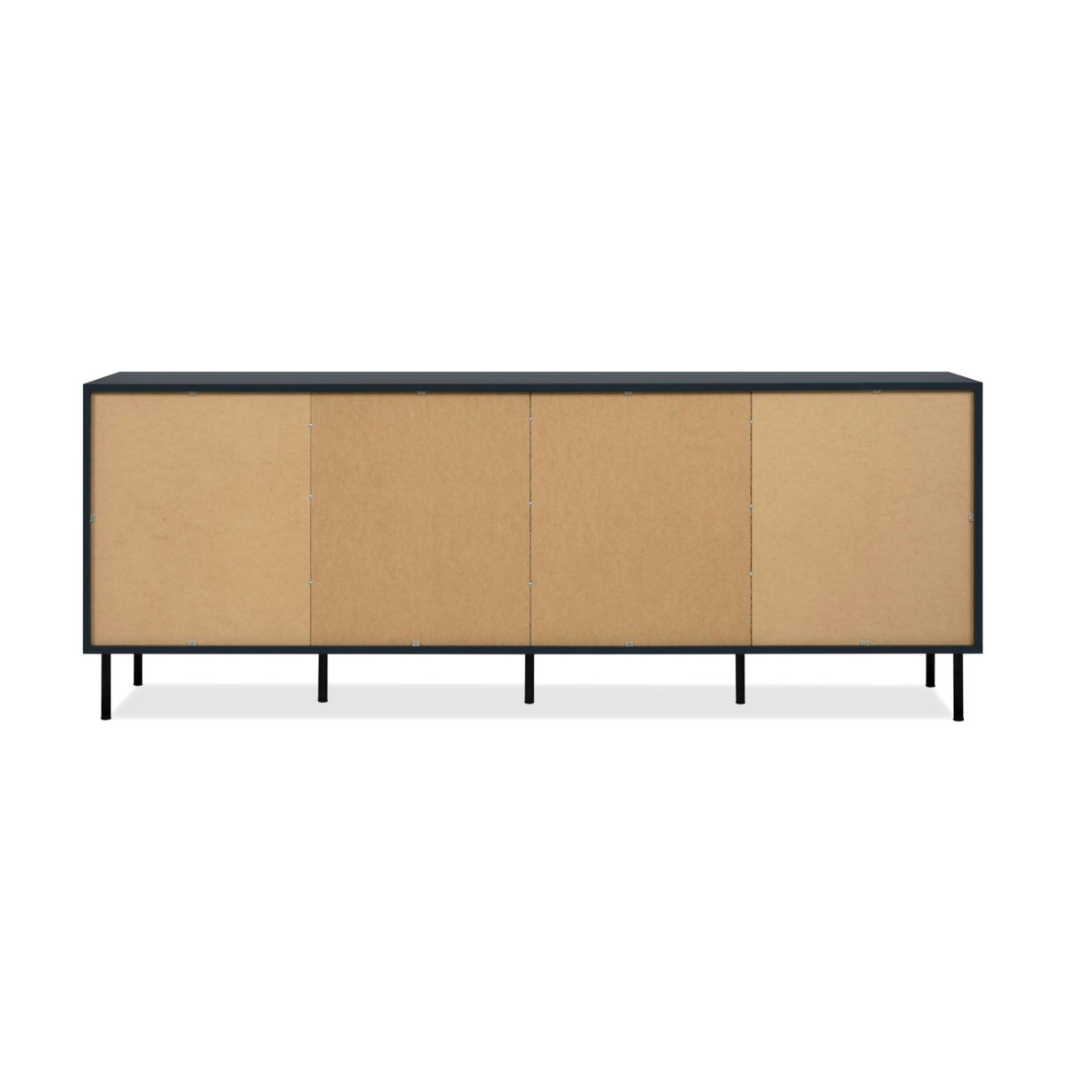 Buffet bas vitrine bleu sombre 4 portes RAVEN bleu, PIER IMPORT