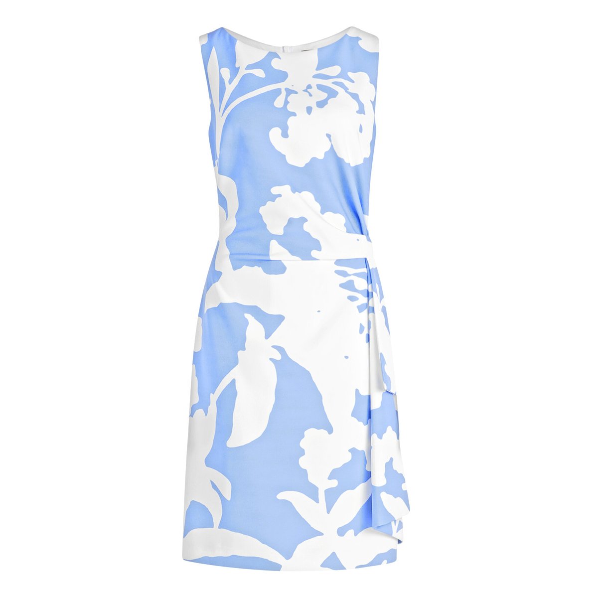 Robe de cocktail à imprimé à fleurs bleu/blanc, VERA MONT