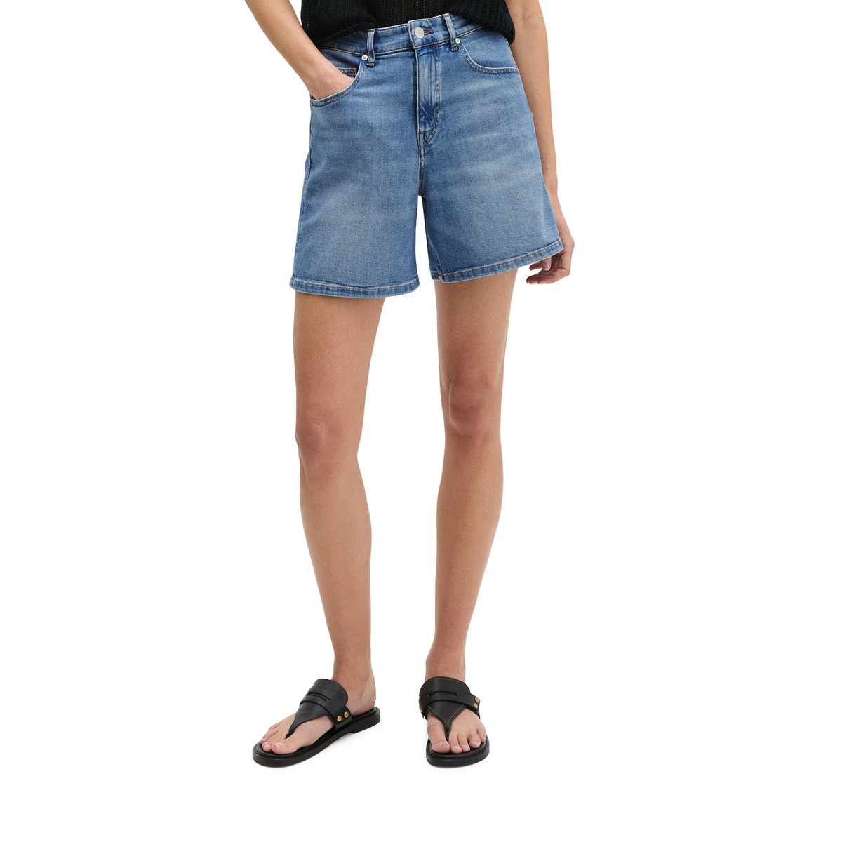Short en jean regular en stretch doux Organic Cotton-Lyocell bleu clair, MARC O'POLO