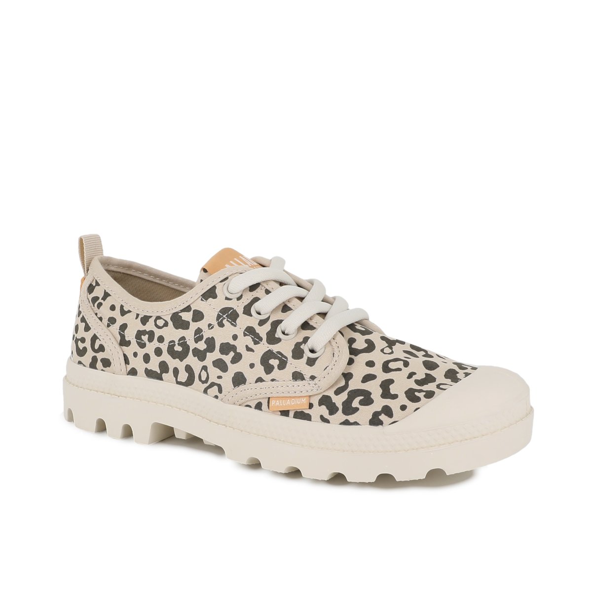 Baskets basses en coton PAMPA OX WILD beige-tropisand/ brown leopard, PALLADIUM