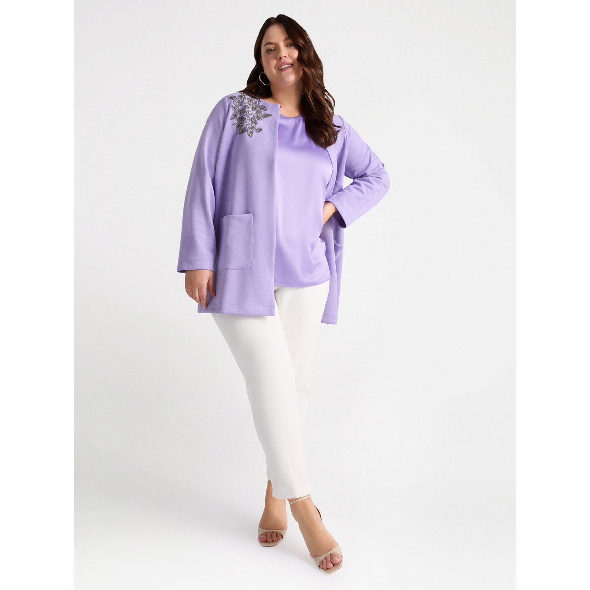 T-shirt bimatière violet, FIORELLA RUBINO