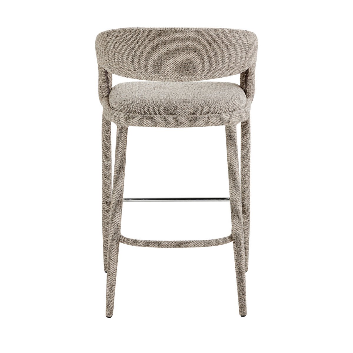 Lot de 2 chaises de bar en tissu H75cm- ROMY marron chiné, DRAWER