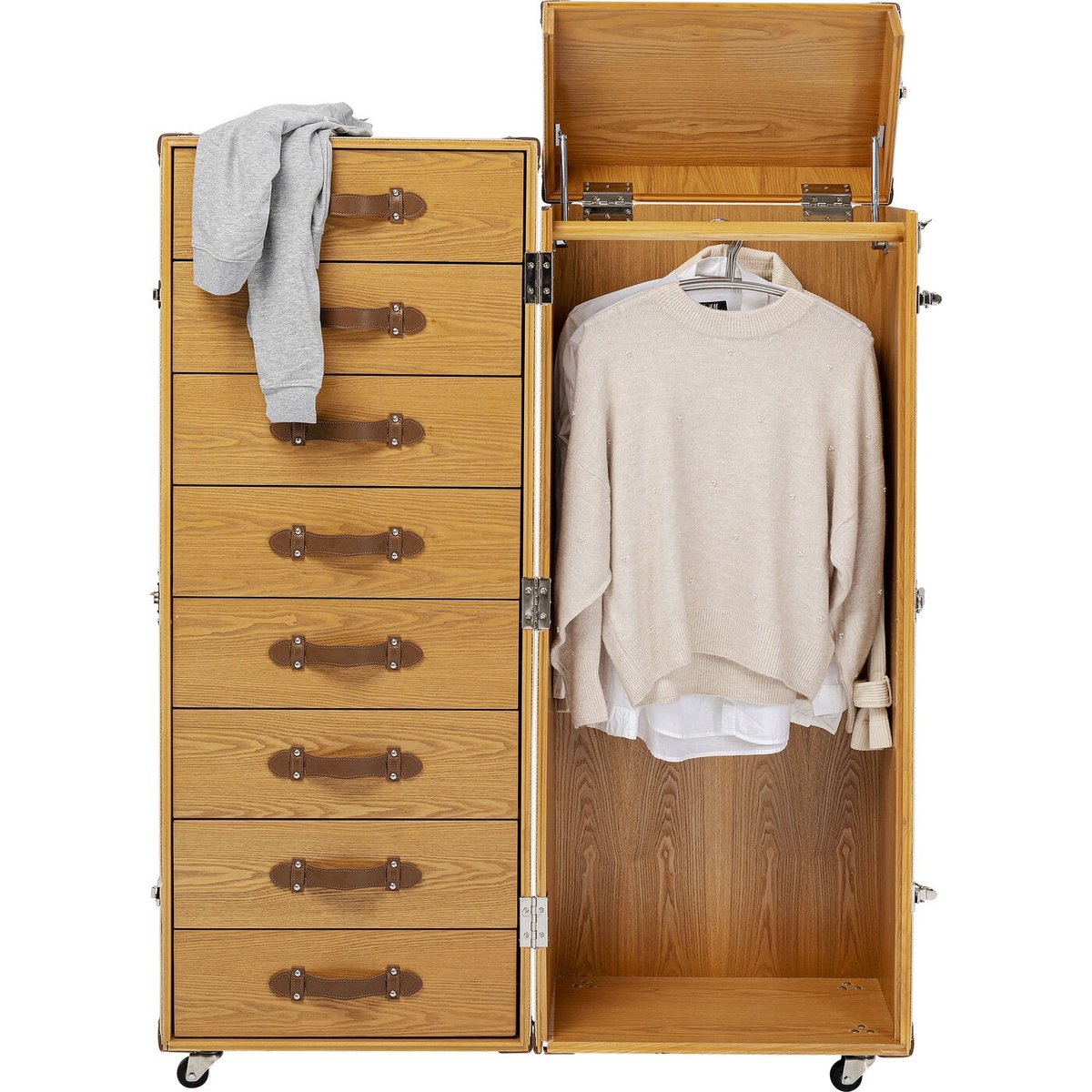 Malle-armoire en simili, VENEZIA beige, KARE DESIGN