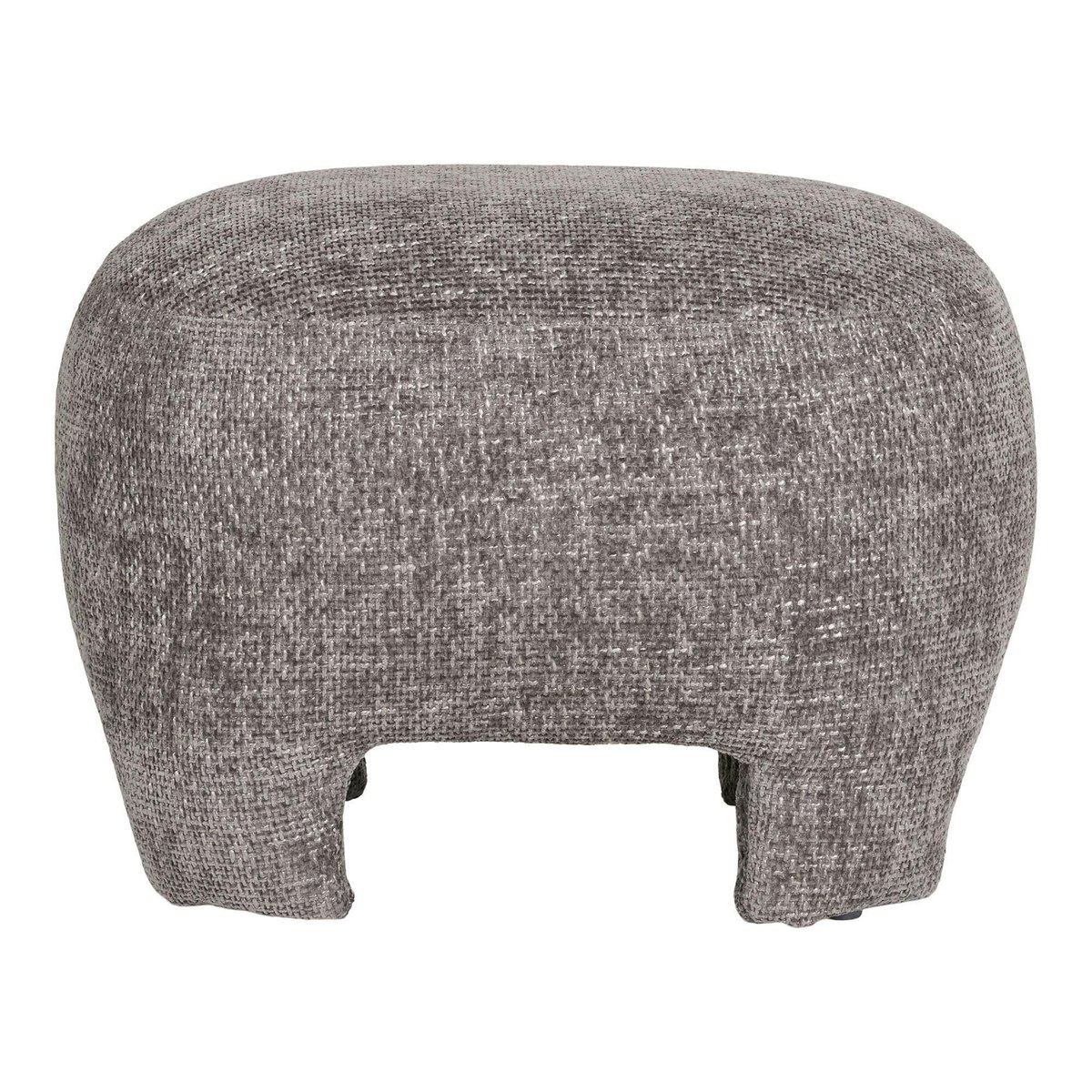 Pouf repose-pieds gris sur 4 pieds BERLIN gris, PIER IMPORT