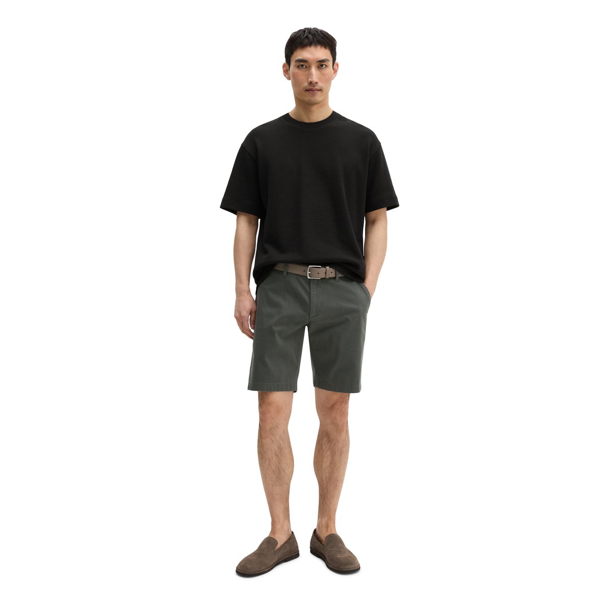 T-shirt DfC relaxed avec une structure fine noir, MARC O'POLO