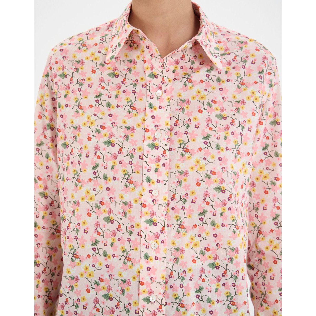 Chemise Maureen en coton à motifs à fleurs orange, INES DE LA FRESSANGE PARIS