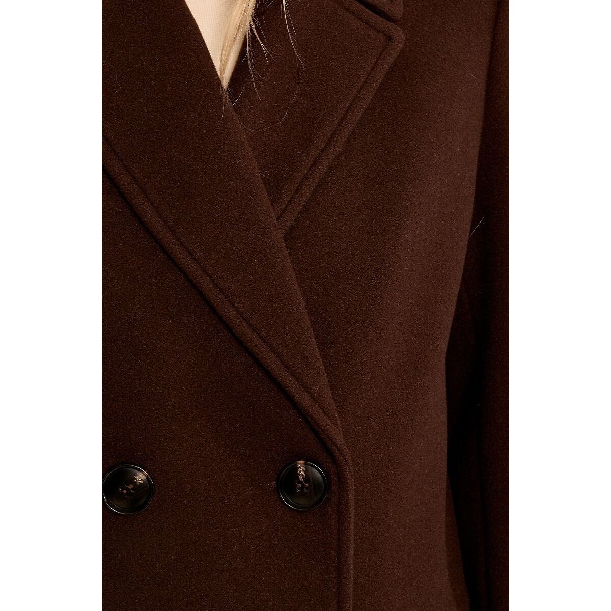 Cappotto lungo con bottoni marrone cioccolato, MOLLY BRACKEN