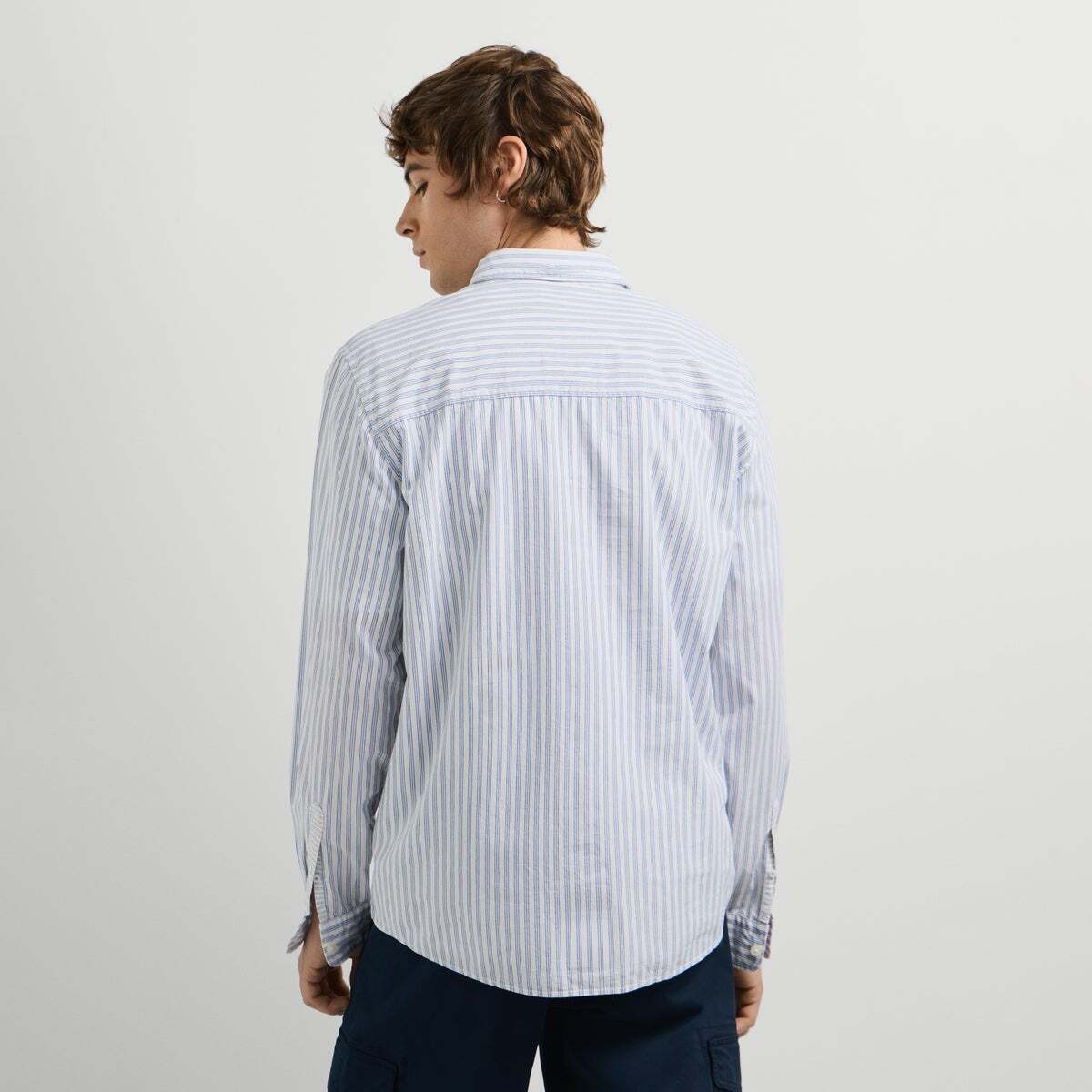 Chemise Coupe Regular À Rayures En Popeline bleu azur, PEPE JEANS