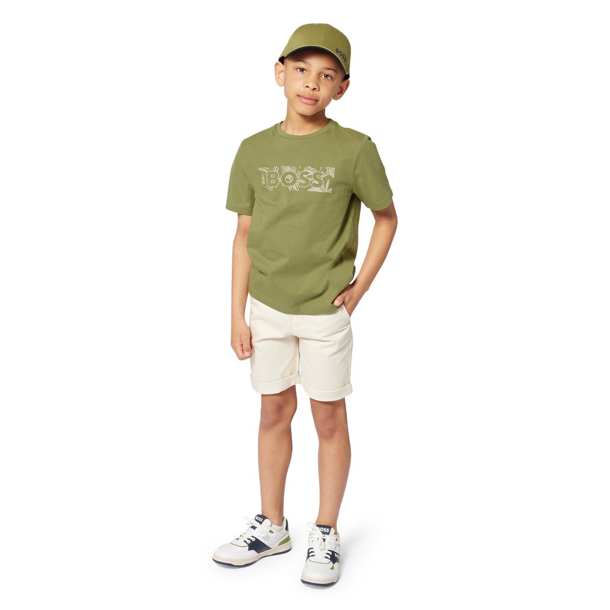 Bermuda chino doublé vanille, BOSS KIDSWEAR