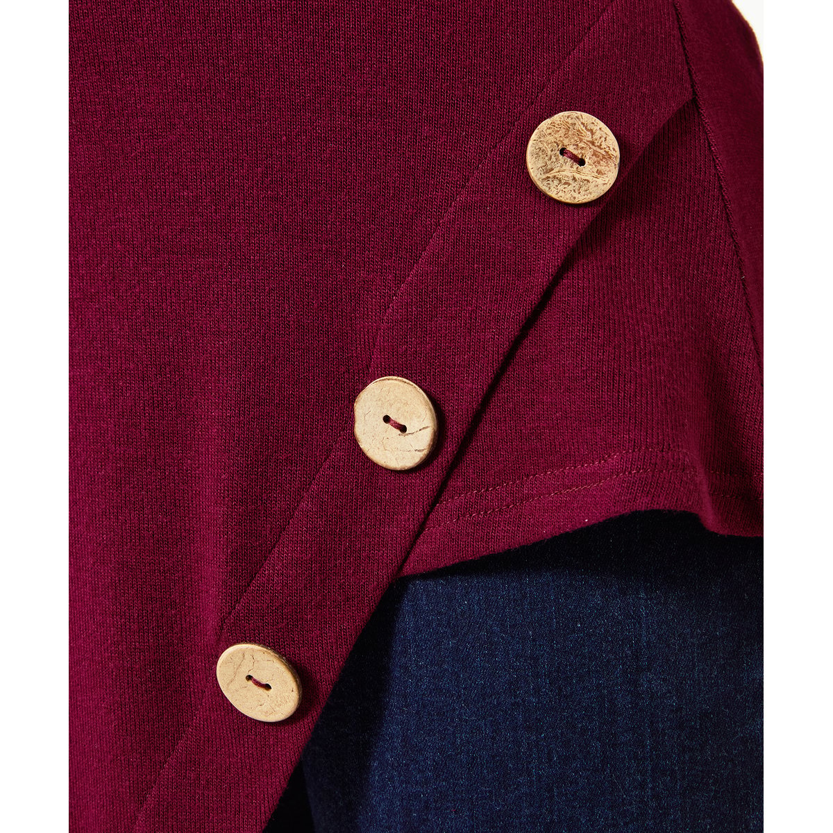 Tunique en Jersey à Col Roulé et Ourlet Asymétrique rouge, JOE BROWNS
