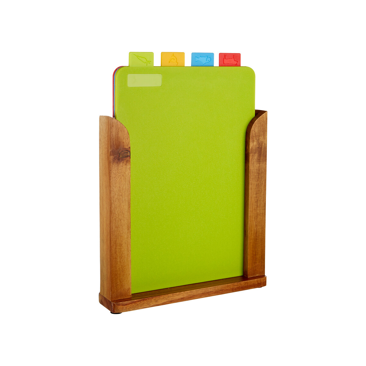 Set of 4 Chopping Boards with Wood Stand brown, SO'HOME