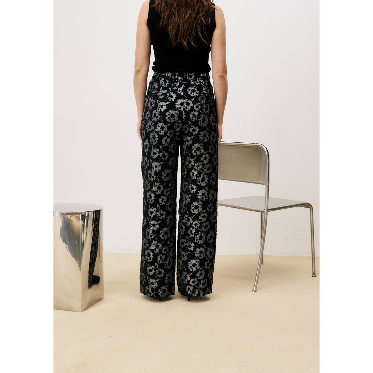 Pantalon en coton RUSSO noir, FRNCH