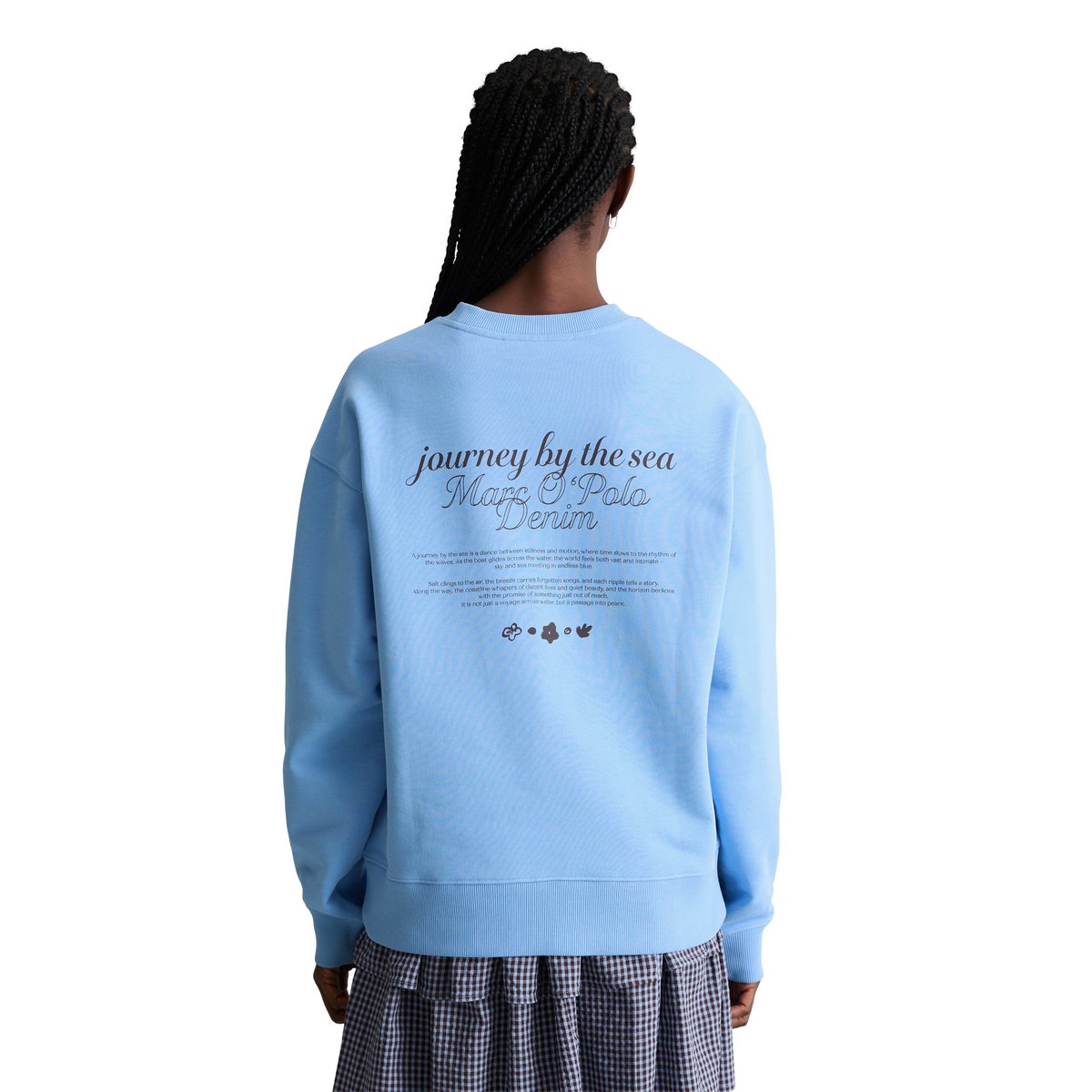 Sweat-shirt oversize en French Terry doux bleu moyen, MARC O’POLO DENIM