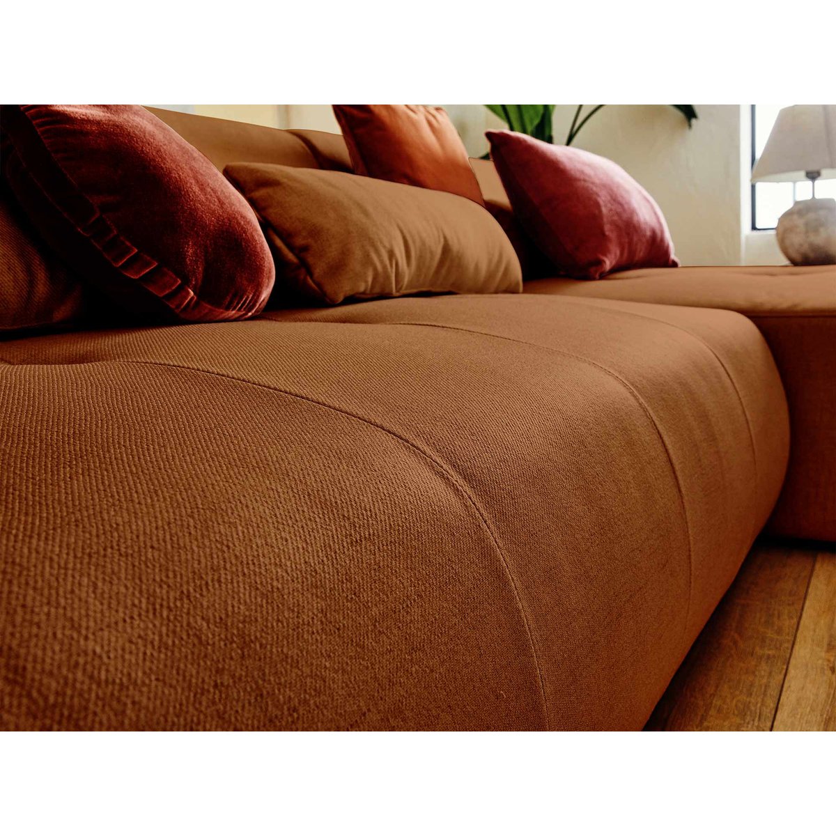 Canapé Panoramique  7 places - ONYX rouille, BEST MOBILIER