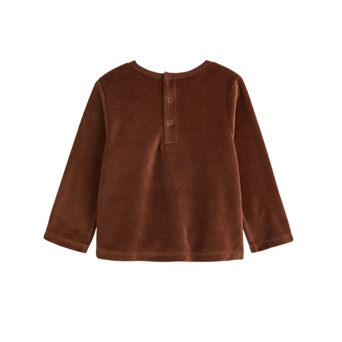 Lot de 2 pyjamas bébé 2 pièces en velours à pieds retroussables Mathéo marron, PETIT BEGUIN