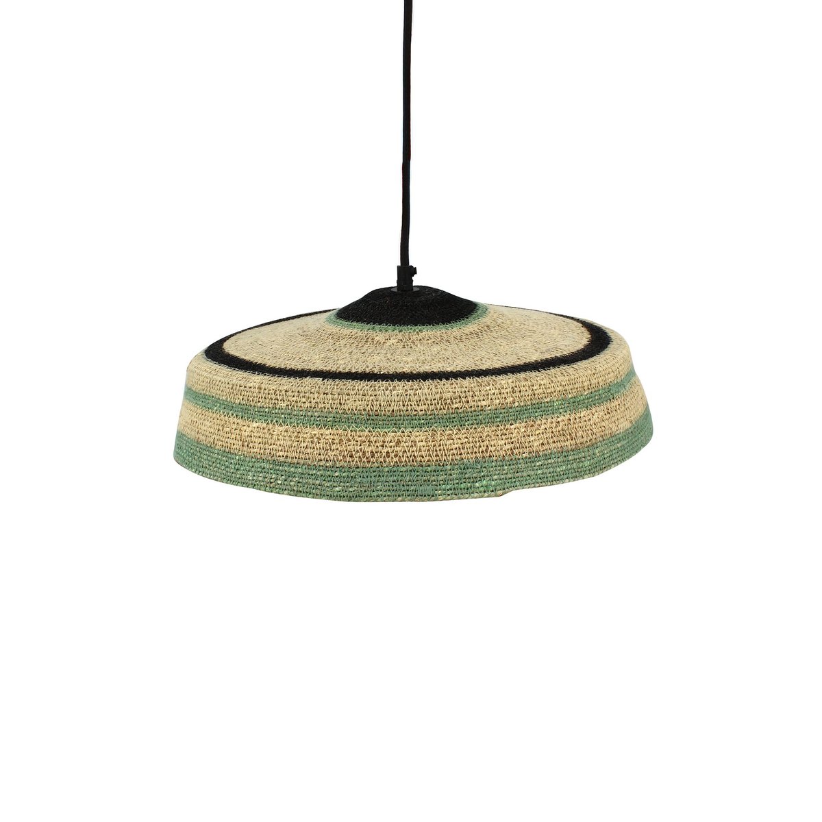 Suspension en jonc de mer, TRINIDAD naturel-vert, NOW'S HOME