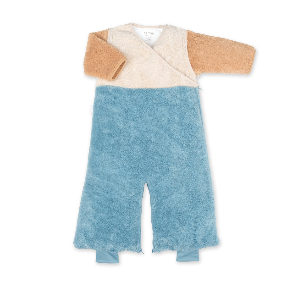 Gigoteuse jambes séparables hiver - TOG 2.5 Chaud tout doux turquoise tricolore, BEMINI