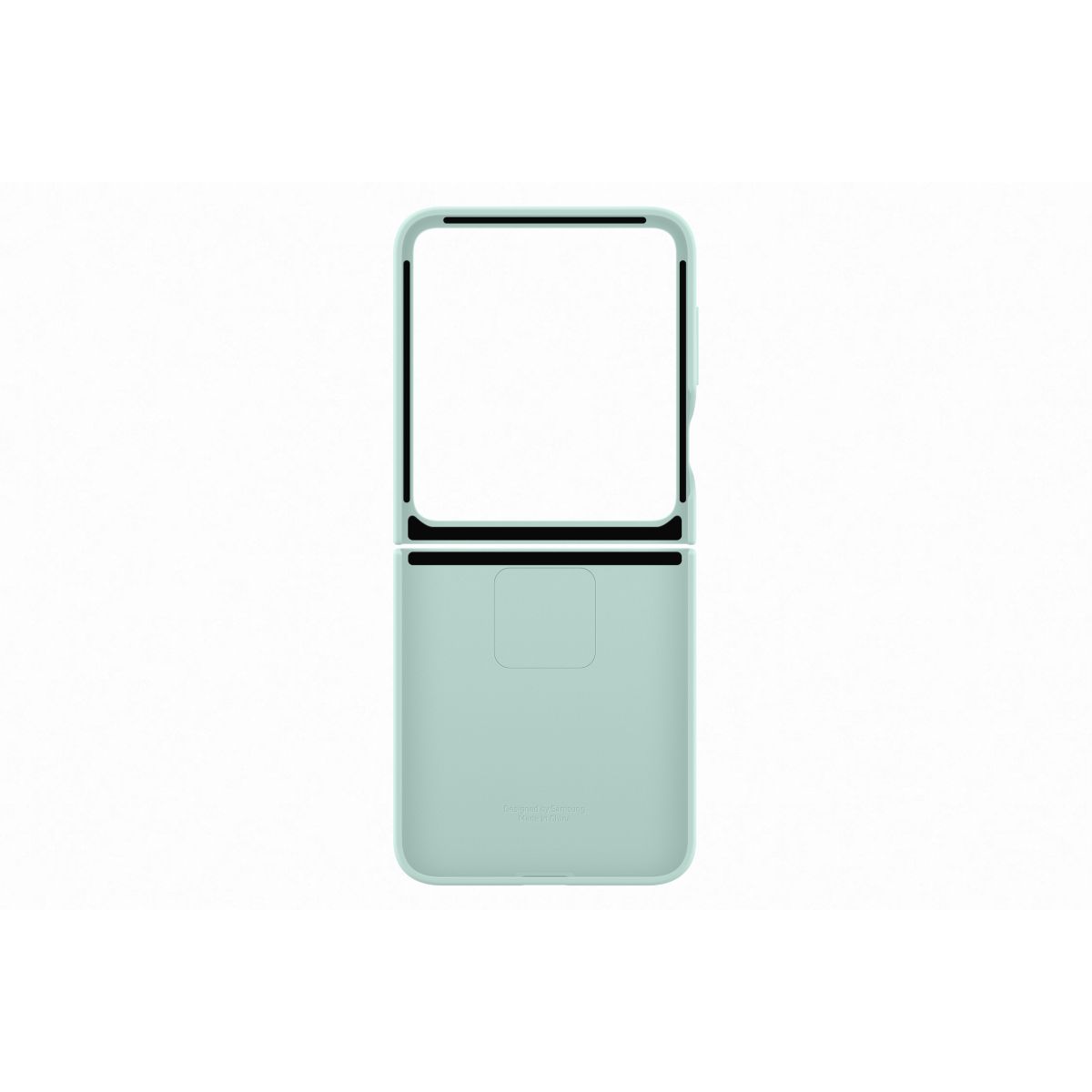 Coque Z Flip6 silicone Vert d'eau avec anneau couleur unique, SAMSUNG