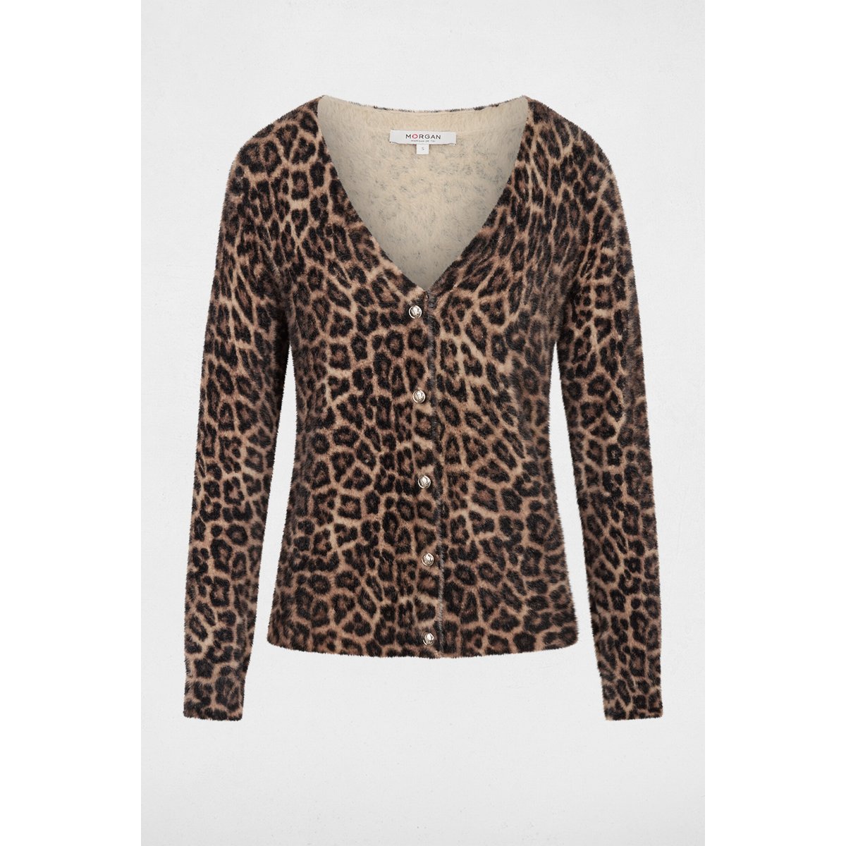 Gilet fluide col v beige, MORGAN