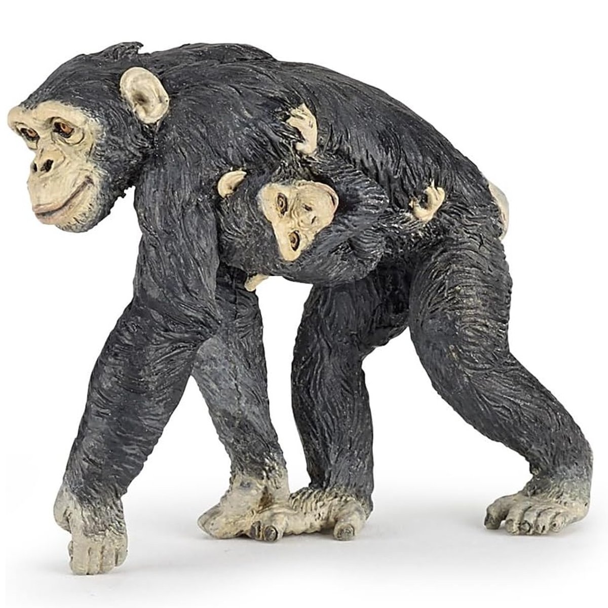 Figurine Chimpanzé et son bébé noir, PAPO