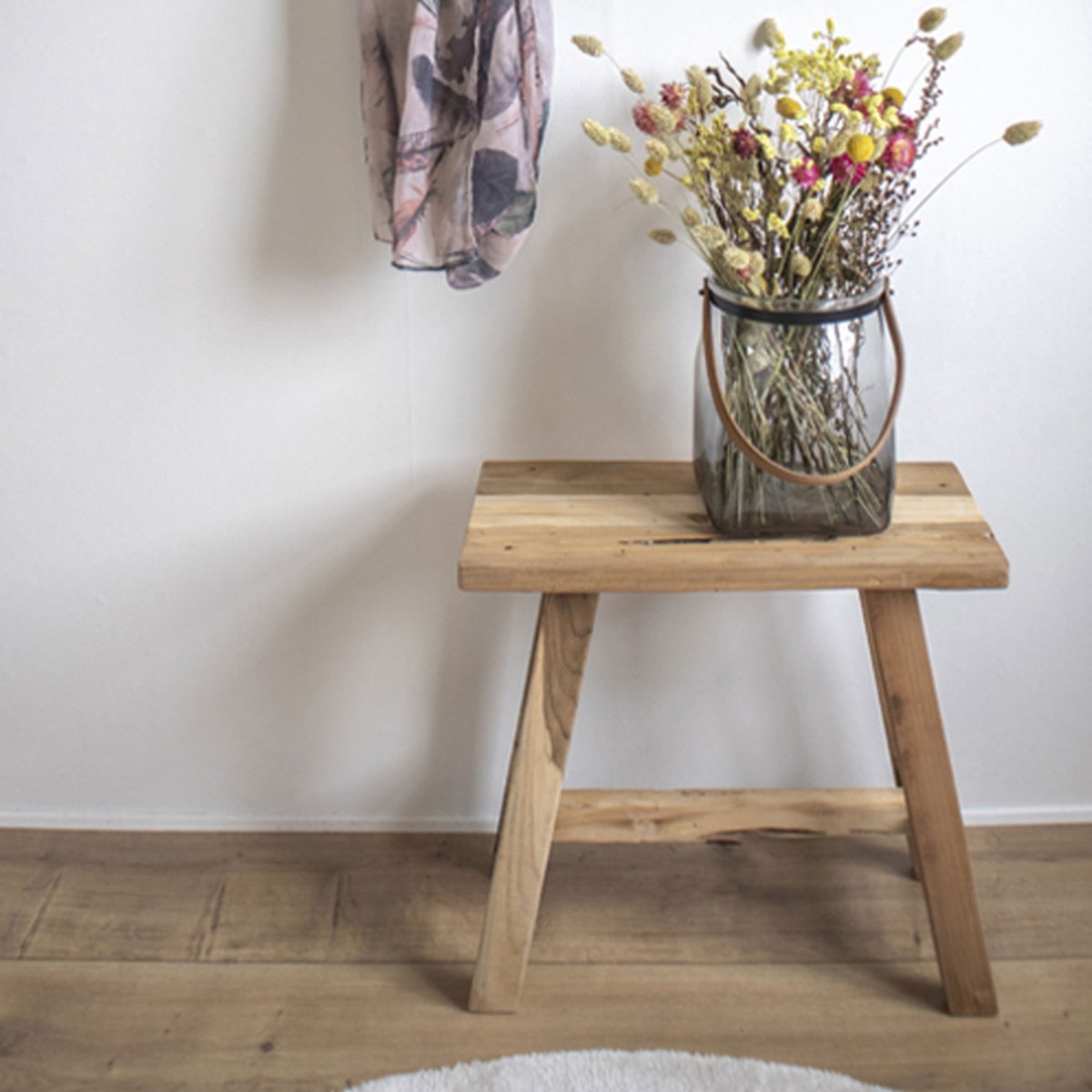 Tabouret en teck H45cm- BARCELONA naturel, HOUSE NORDIC