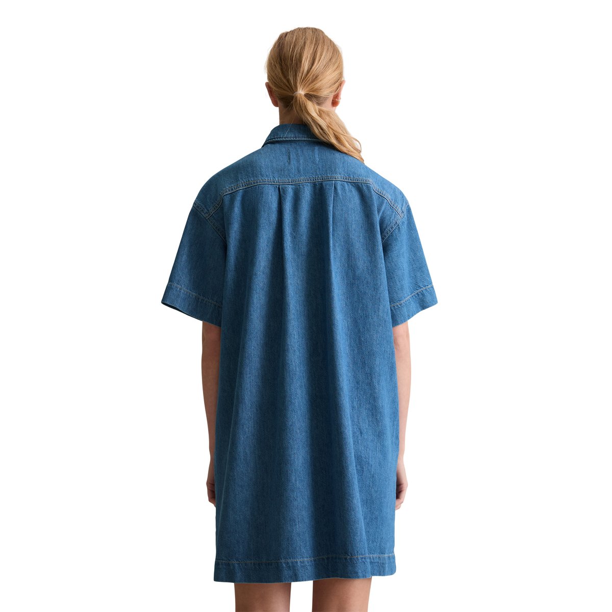 Robe en jean relaxed avec fil de lin recyclé bleu, MARC O’POLO DENIM