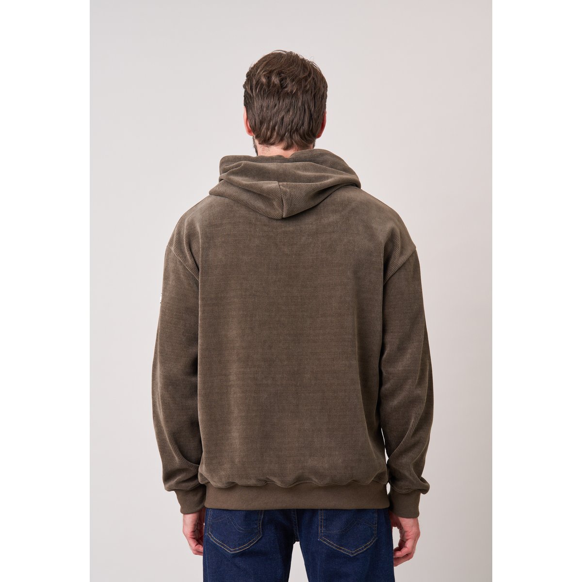 Sweat loose homme en velours côtelé TOROY kaki, DEELUXE