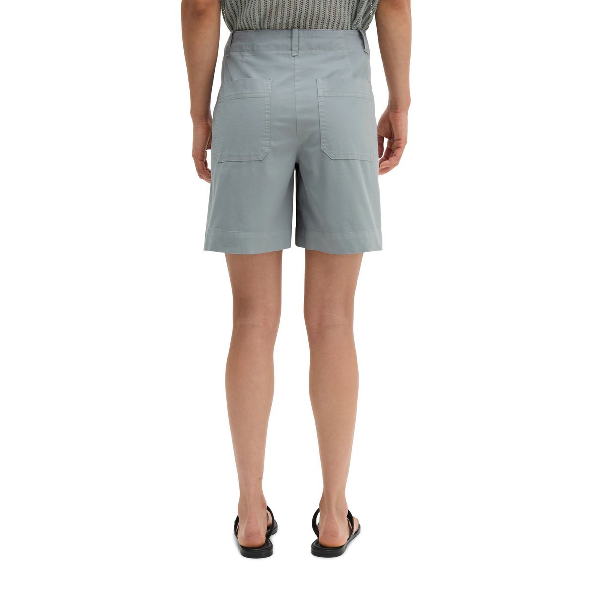 Short chino modèle Lande large en mélange de coton organique, de lyocell et de lin gris, MARC O'POLO