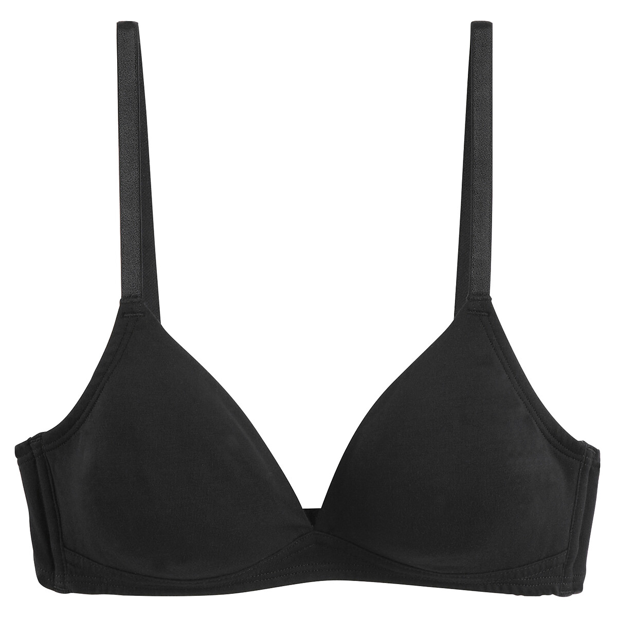 Triangel-BH, volledig effen katoen, Cottone zwart, LA REDOUTE COLLECTIONS