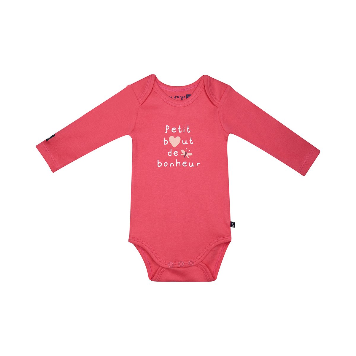 Lot de 3 bodies galatee manches longues bebe rose, SUCRE D'ORGE