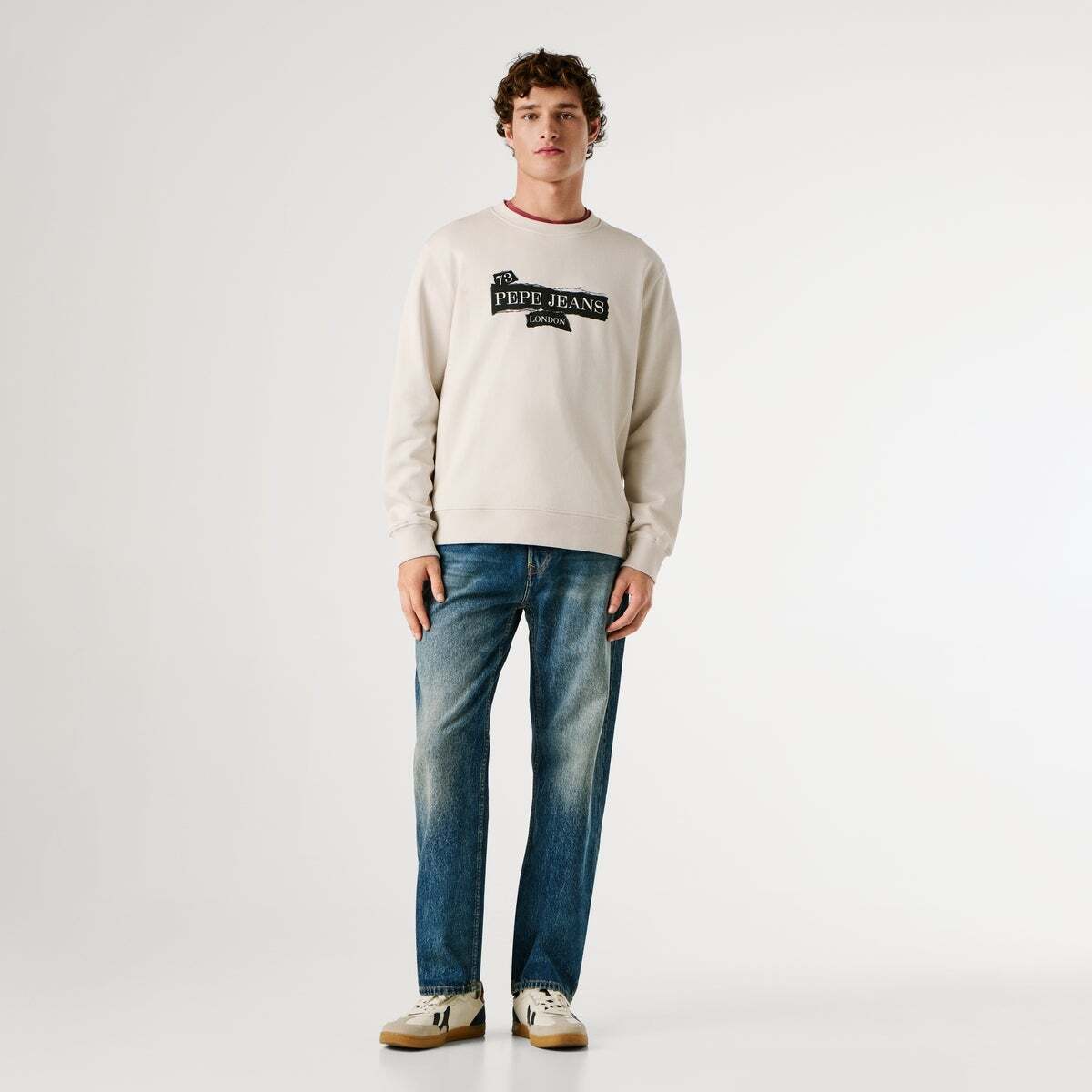 Sweat-Shirt Coupe Regular À Col Rond blanc ivoire, PEPE JEANS