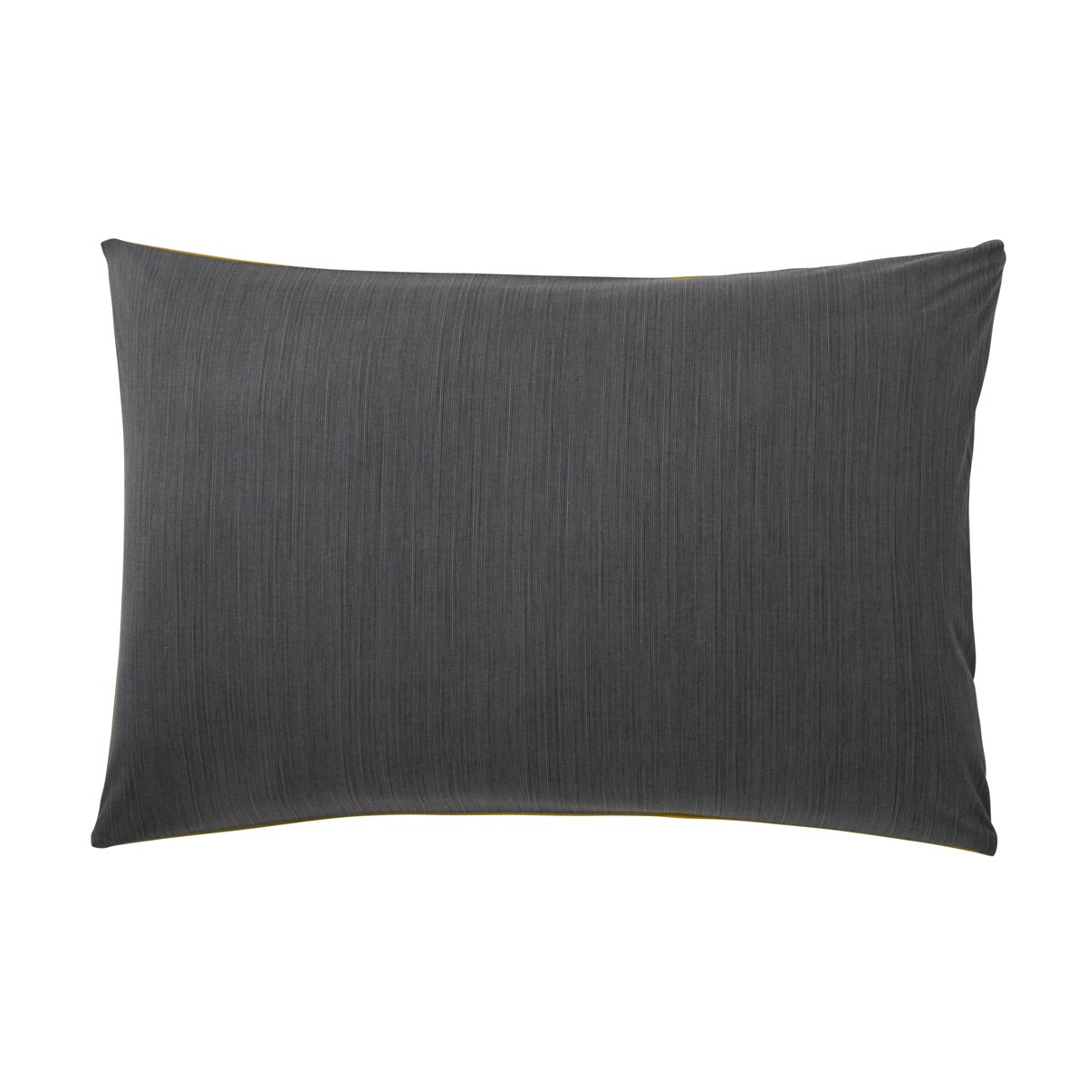 Taie d'oreiller unie en viscose de bambou, ECORCE gris carbone, ORIGIN