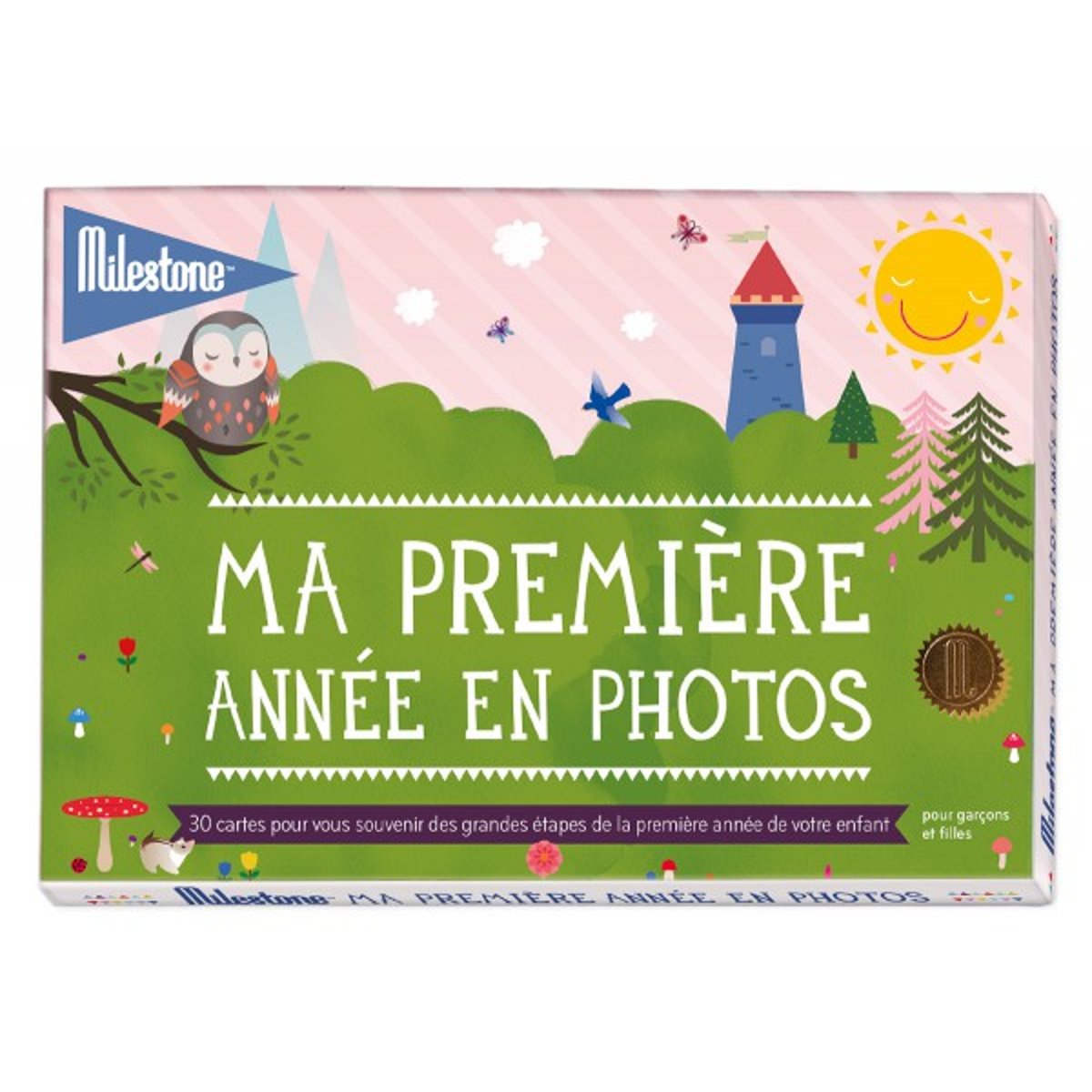 Cartes souvenirs Ma première année vert, MILESTONE